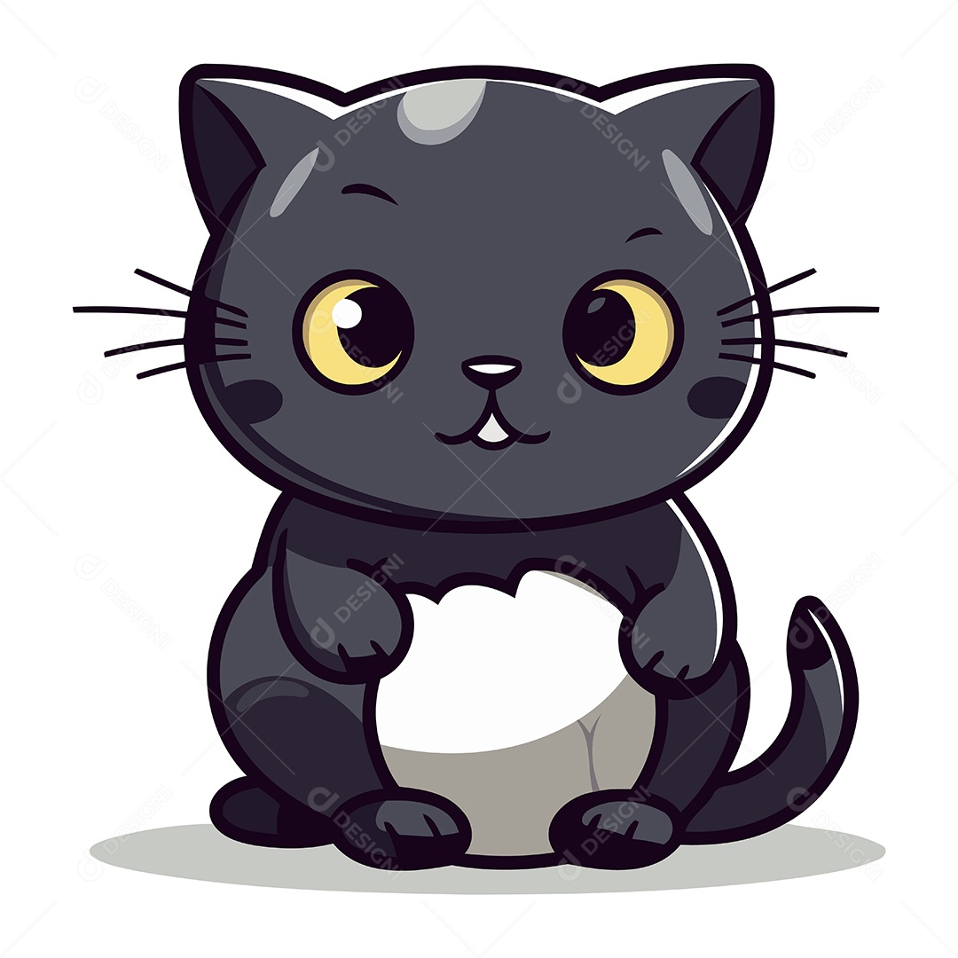 Gato Desenho Animado Ilustração Vetor EPS