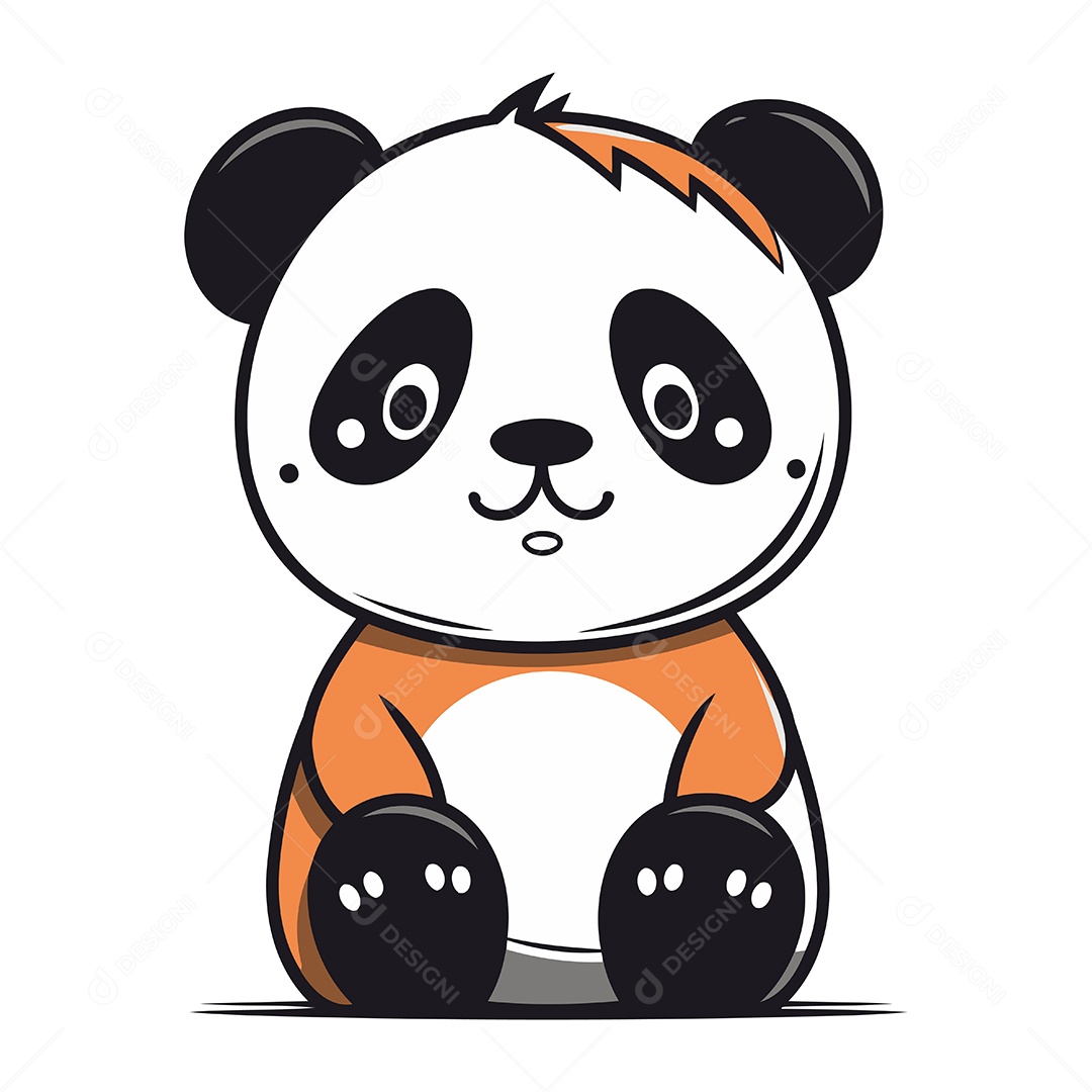 Urso Panda Desenho Animado Ilustração Vetor EPS