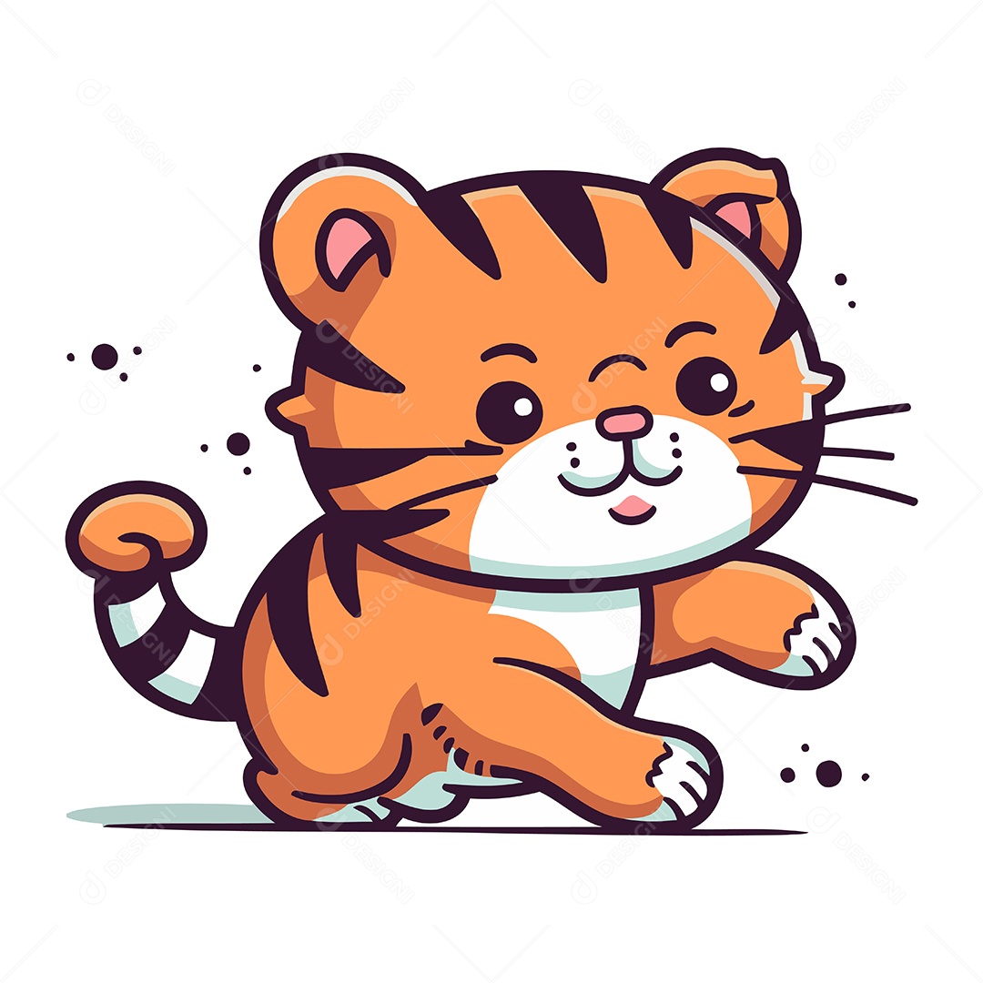 Tigre Desenho Animado Ilustração Vetor EPS
