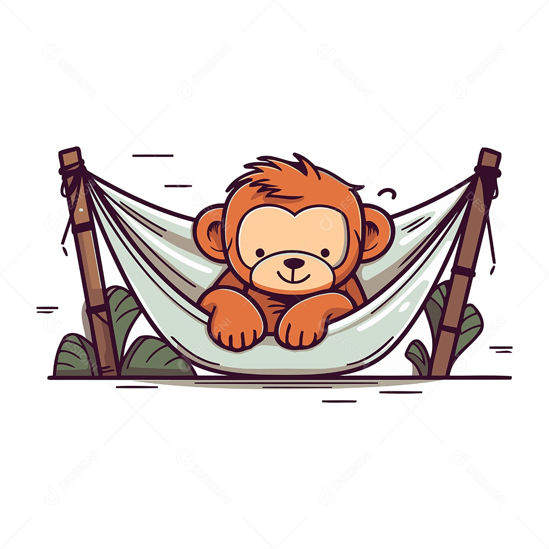 Macaco Desenho Animado Ilustração Vetor EPS