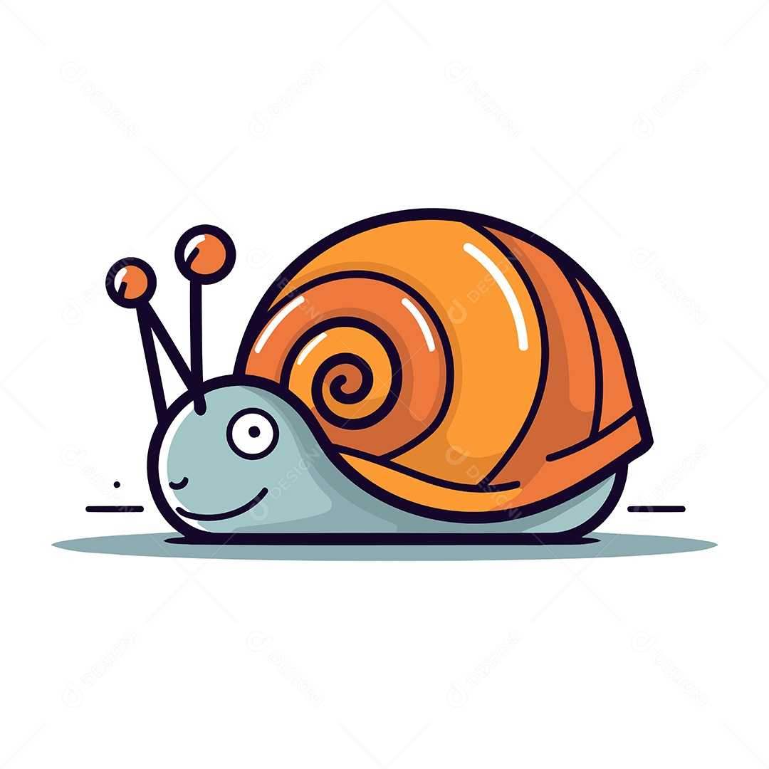 Caracol Desenho Animado Ilustração Vetor EPS