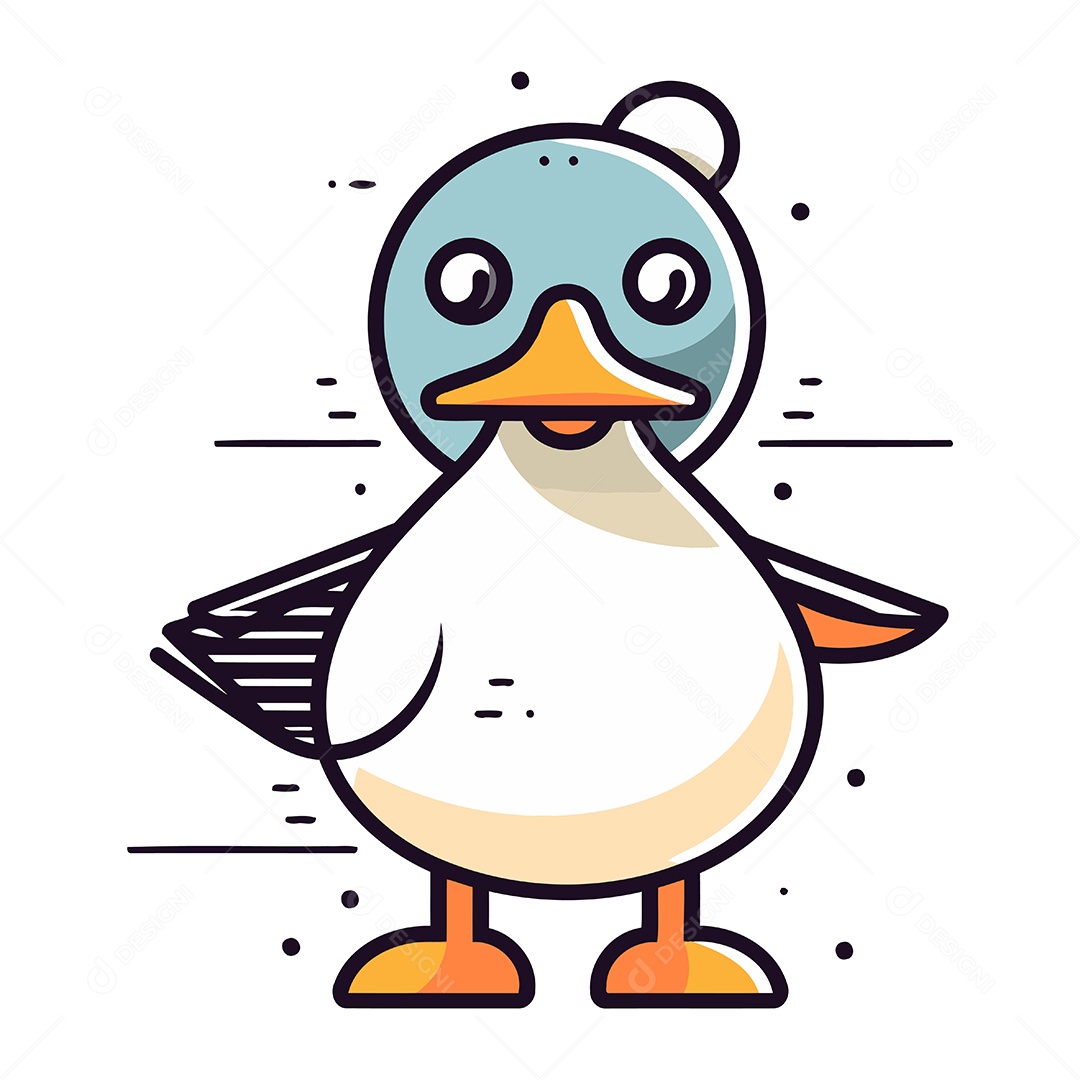 Pato Desenho Animado Ilustração Vetor EPS