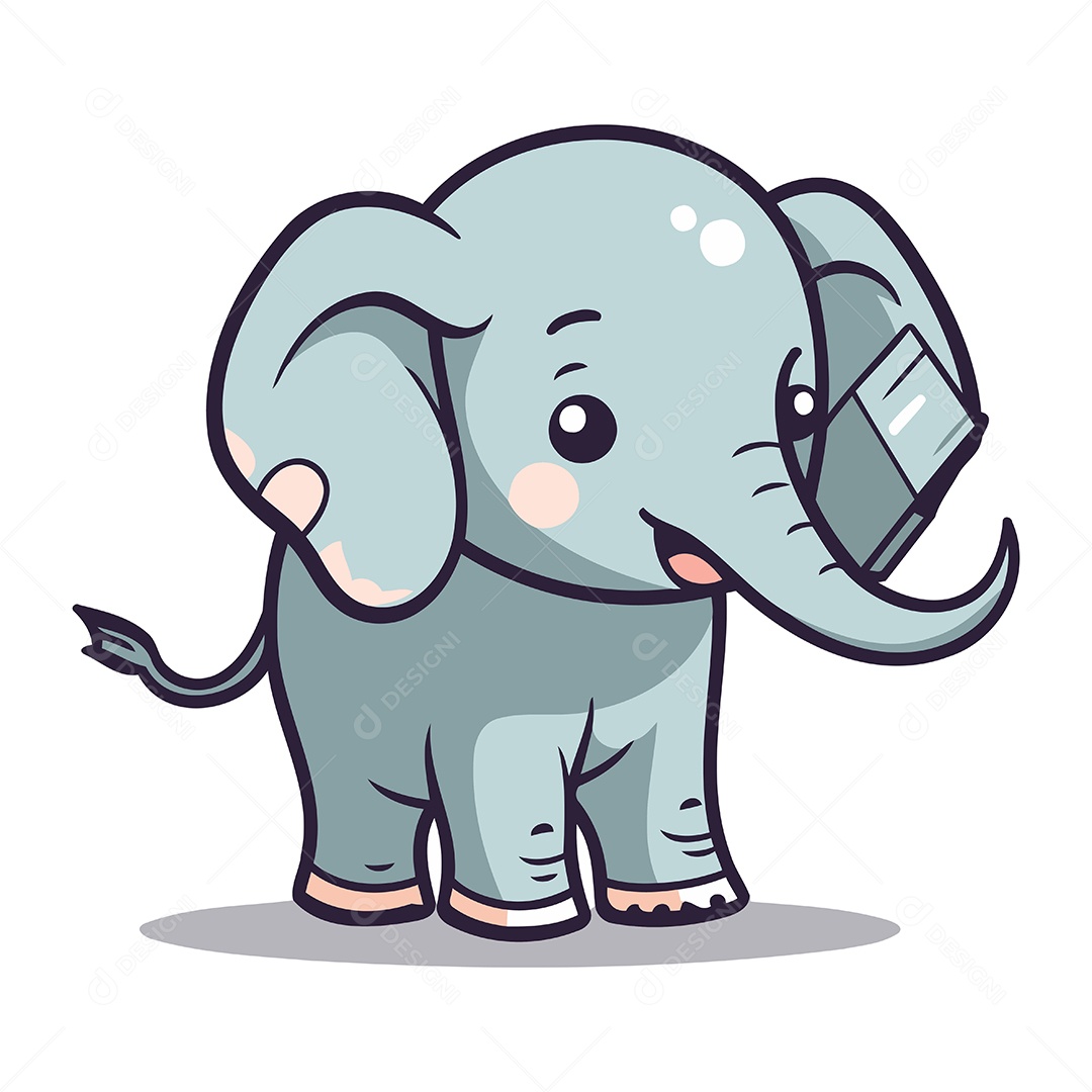 Elefante Desenho Animado Ilustração Vetor EPS