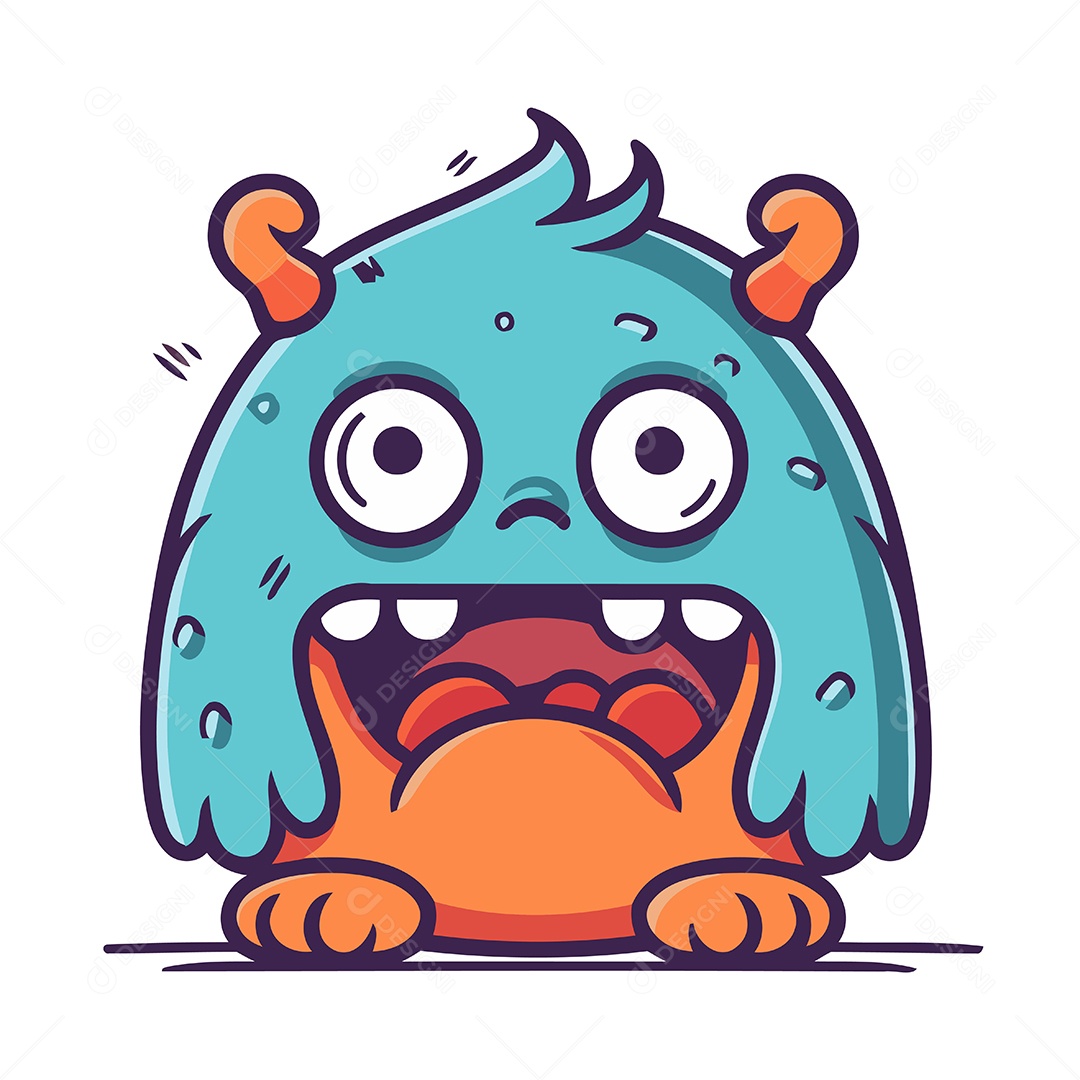 Monstro Desenho Animado Ilustração Vetor EPS