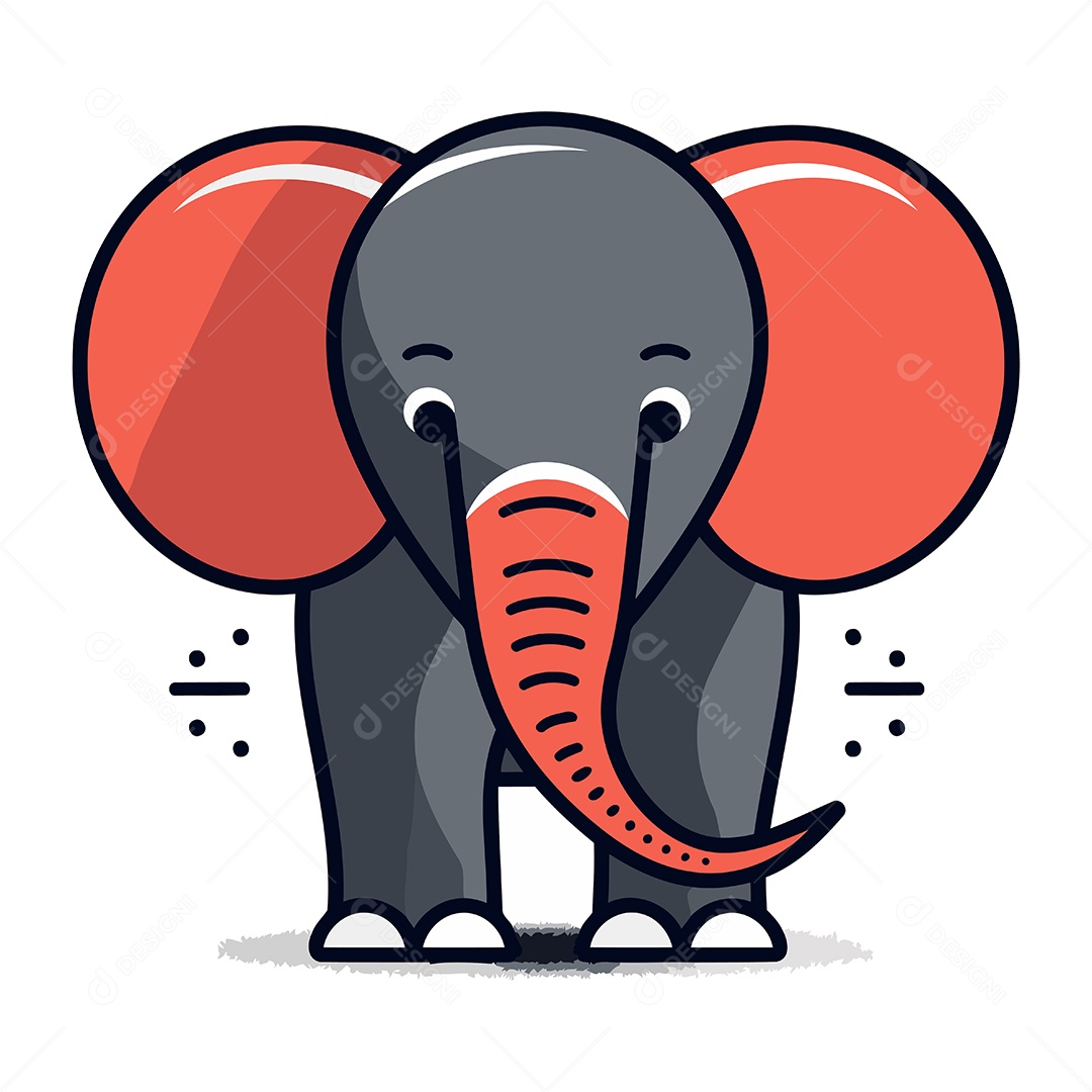 Elefante Desenho Animado Ilustração Vetor EPS