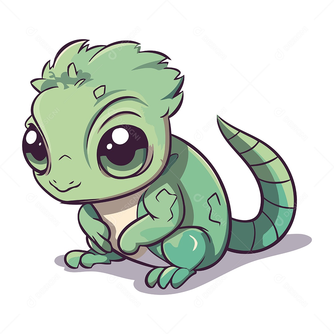 Lagarto Desenho Animado Ilustração Vetor EPS