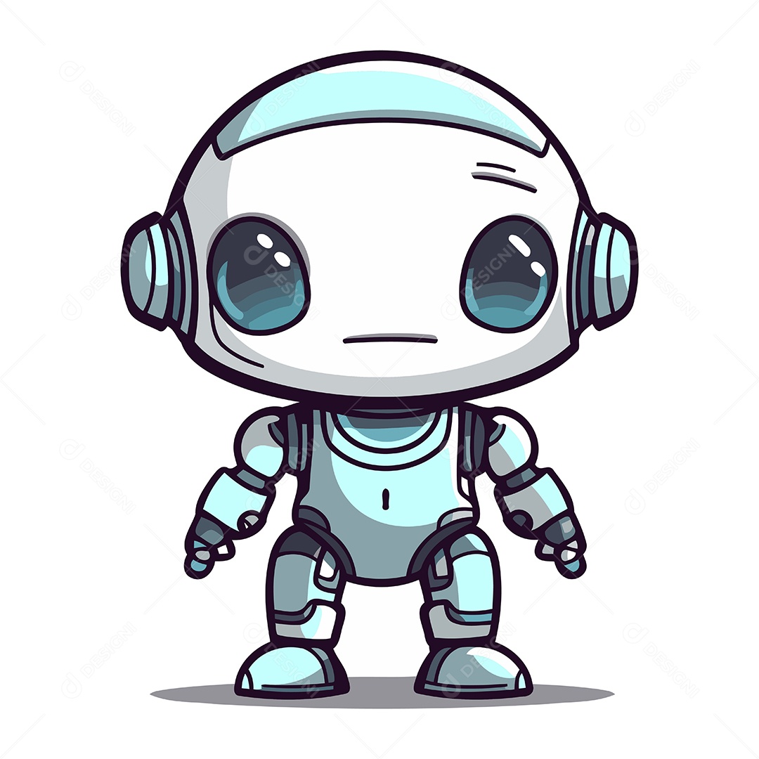 Robô Desenho Animado Ilustração Vetor EPS