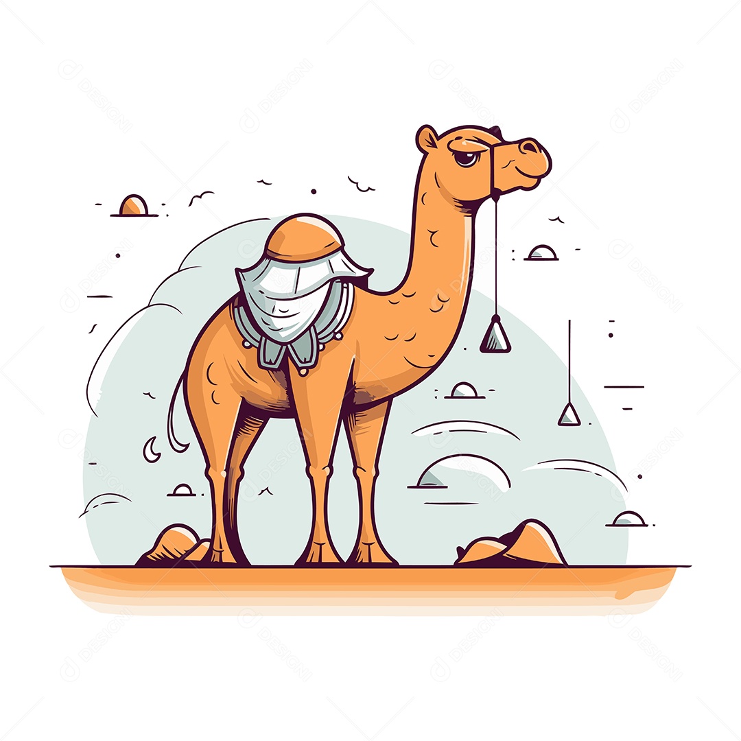 Camelo Desenho Animado Ilustração Vetor EPS