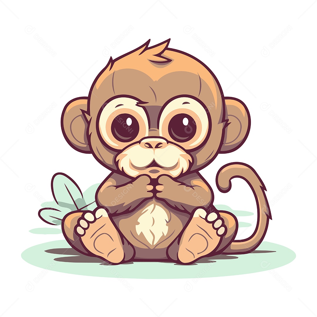 Macaco Desenho Animado Ilustração Vetor EPS