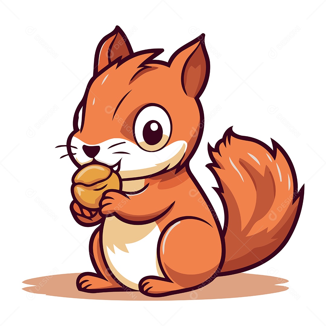 Esquilo Desenho Animado Ilustração Vetor EPS
