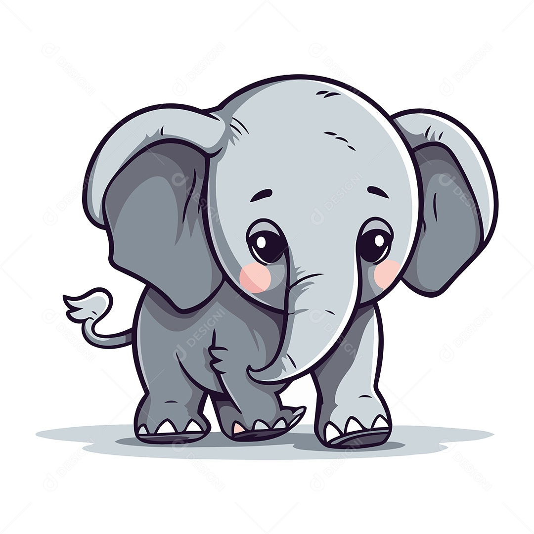 Elefante Desenho Animado Ilustração Vetor EPS