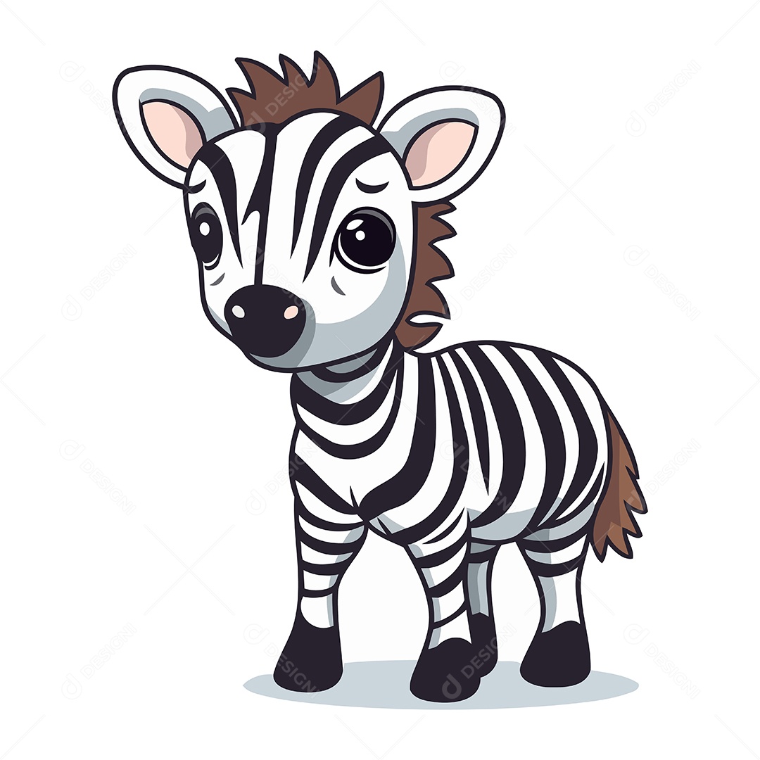 Zebra Desenho Animado Ilustração Vetor EPS