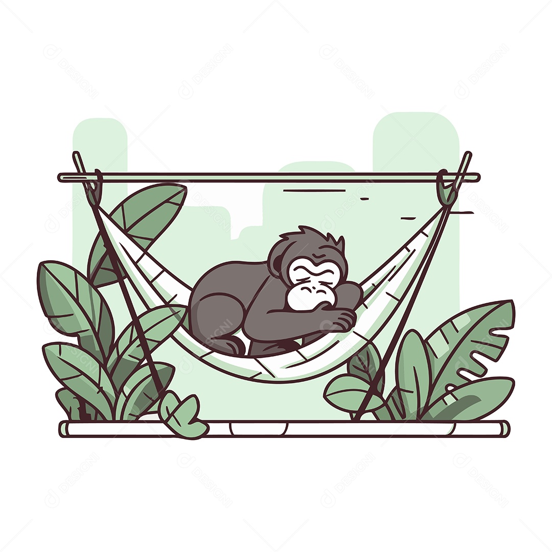 Macaco Desenho Animado Ilustração Vetor EPS