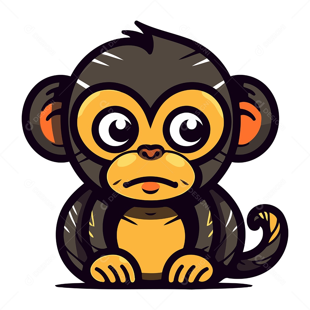 Macaco Desenho Animado Ilustração Vetor EPS