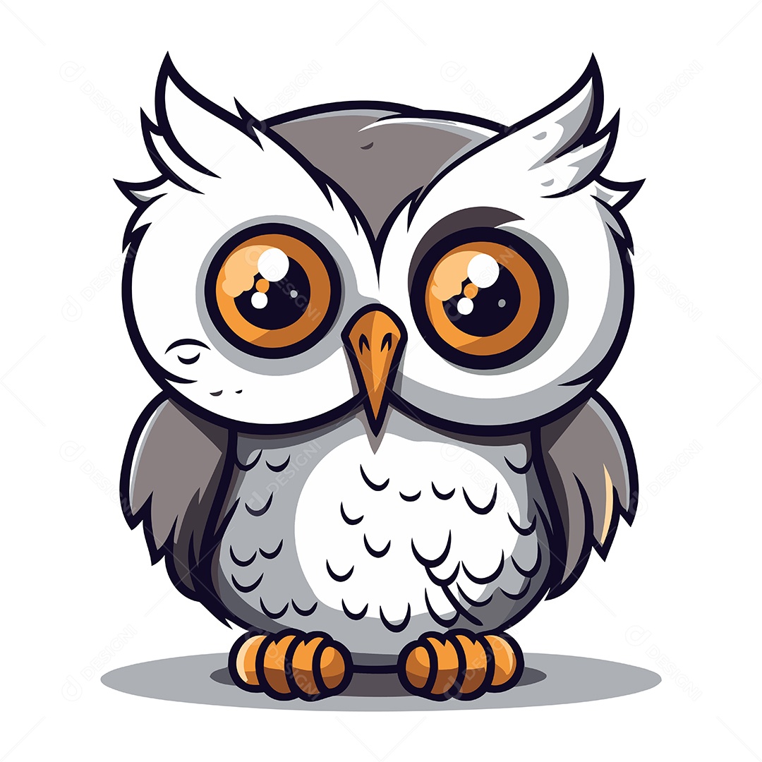 Coruja Desenho Animado Ilustração Vetor EPS