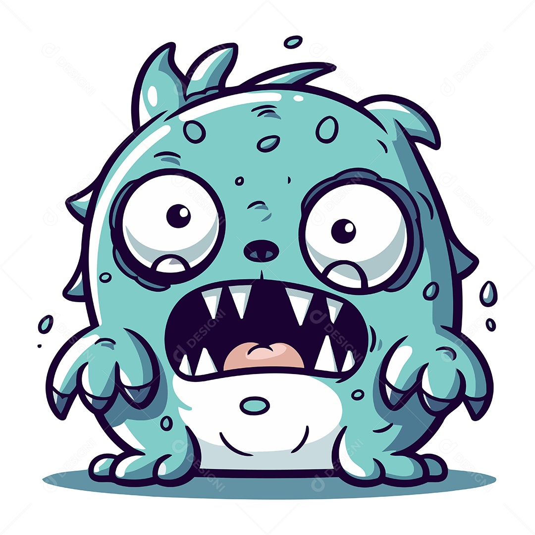 Monstro Desenho Animado Ilustração Vetor EPS