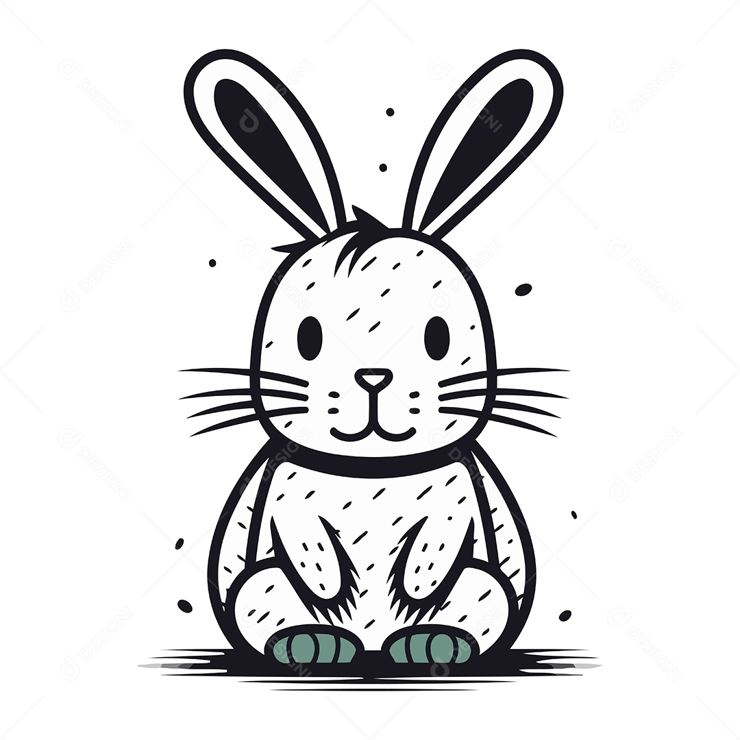 Coelho Desenho Animado Ilustração Vetor EPS