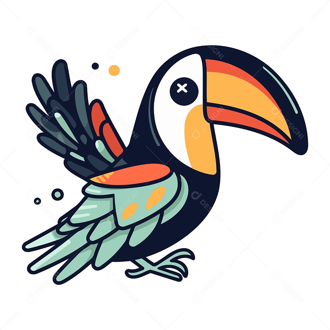 Tucano Desenho Animado Ilustração Vetor EPS