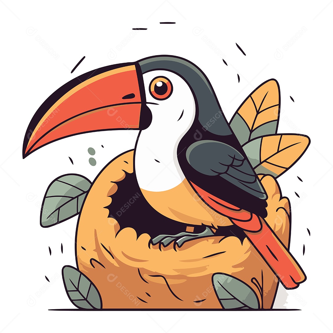 Tucano Desenho Animado Ilustração Vetor EPS