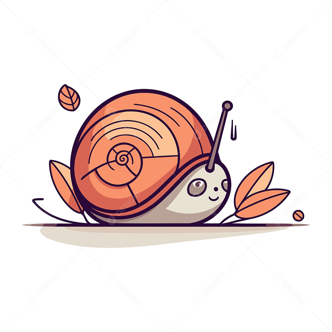 Caracol Desenho Animado Ilustração Vetor EPS