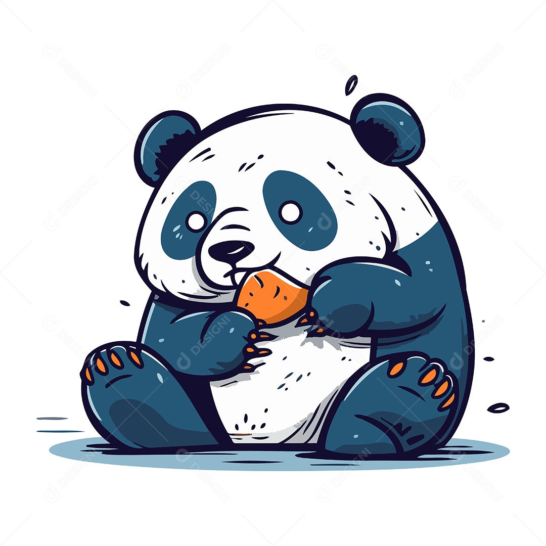 Urso Panda Desenho Animado Ilustração Vetor EPS
