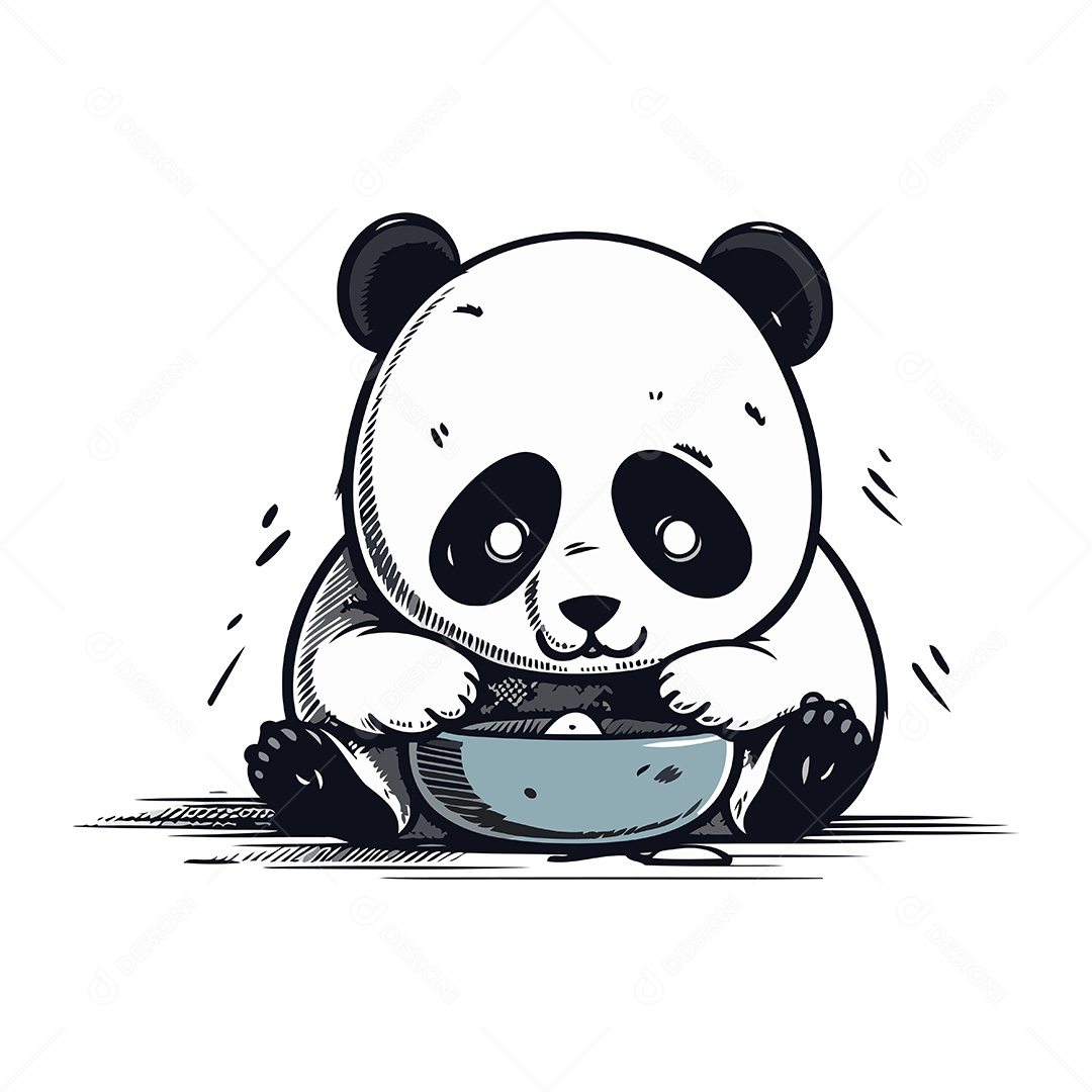 Urso Panda Desenho Animado Ilustração Vetor EPS
