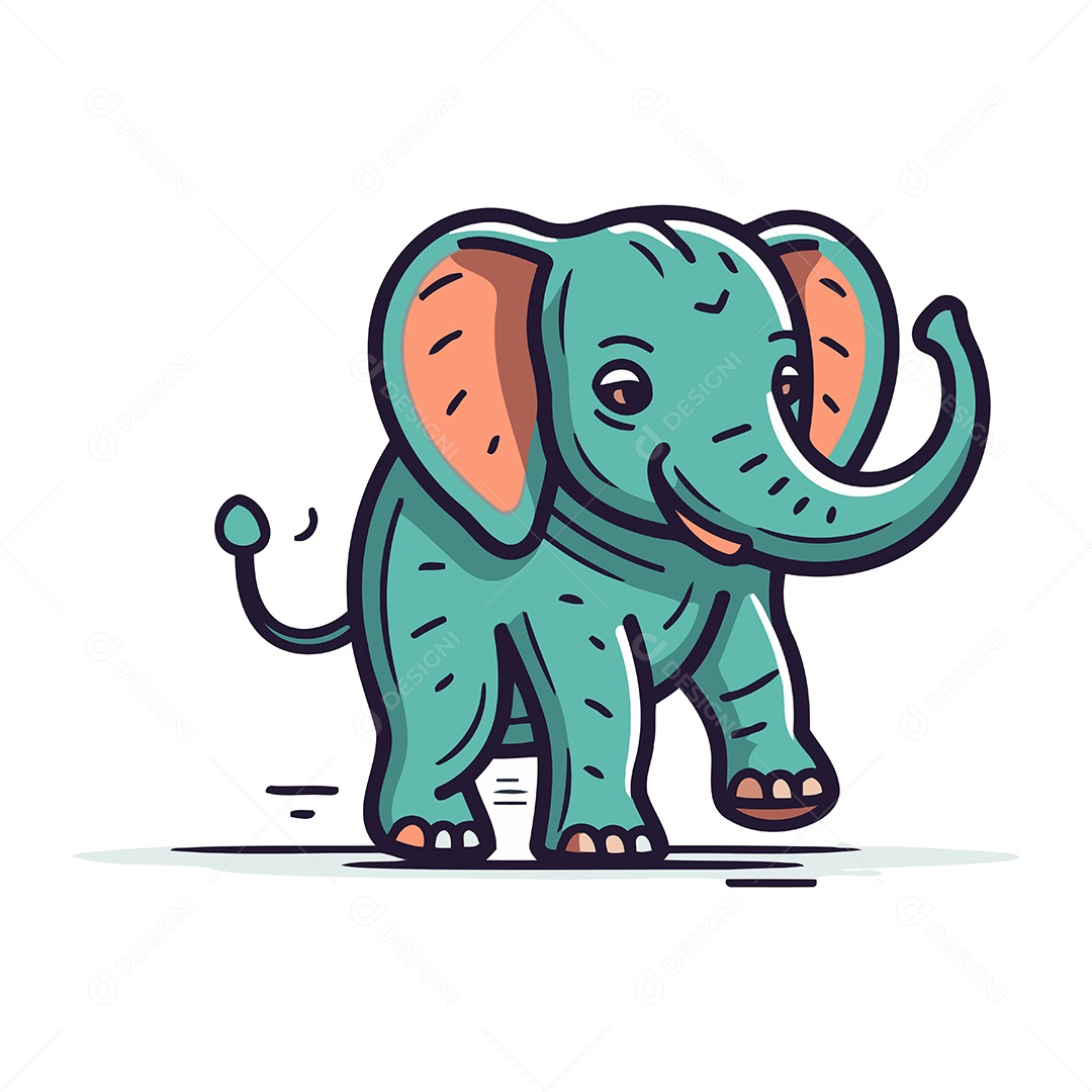 Elefante Desenho Animado Ilustração Vetor EPS