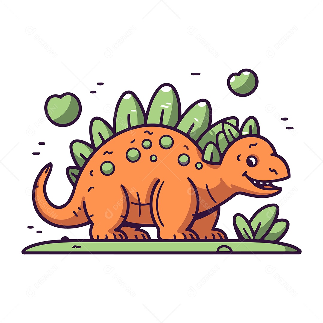 Dinossauro Desenho Animado Ilustração Vetor EPS