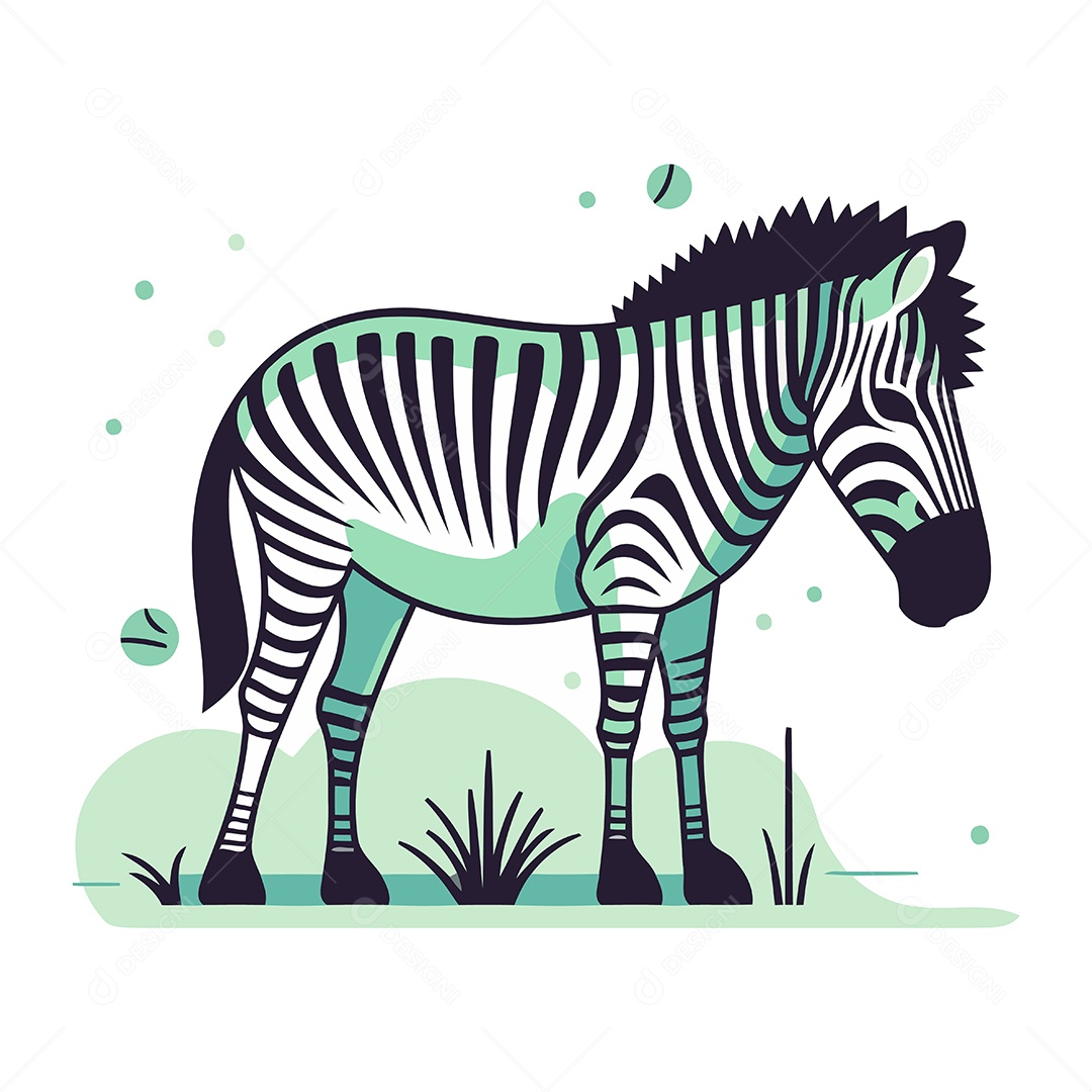 Zebra Desenho Animado Ilustração Vetor EPS