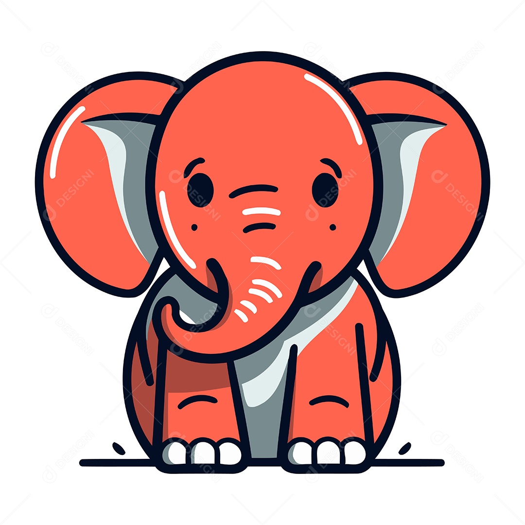 Elefante Desenho Animado Ilustração Vetor EPS