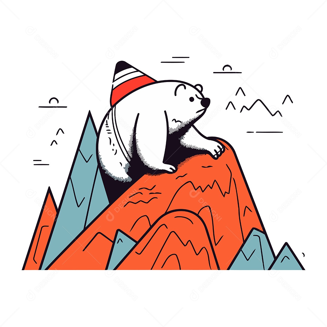 Urso Polar Desenho Animado Ilustração Vetor EPS