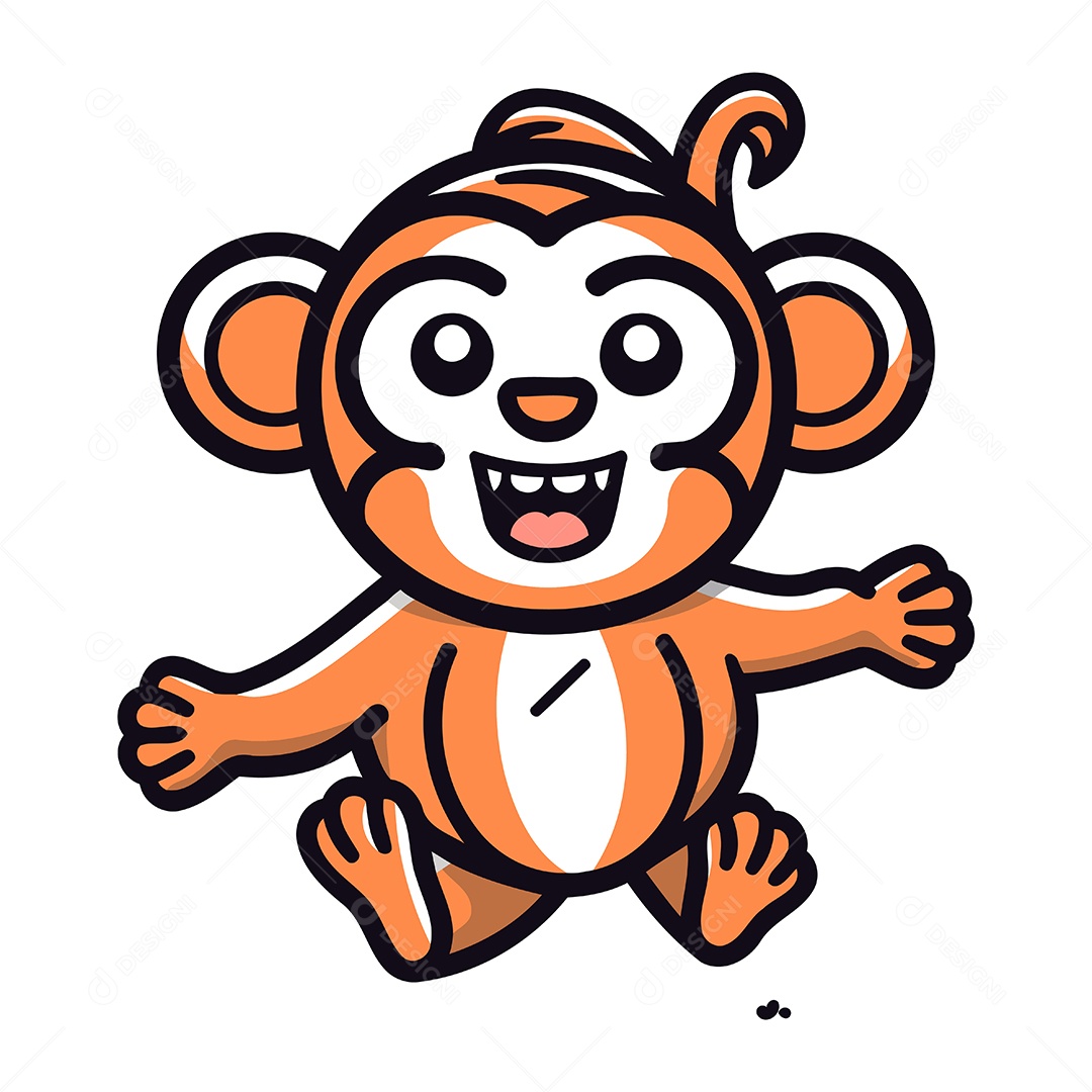 Macaco Desenho Animado Ilustração Vetor EPS