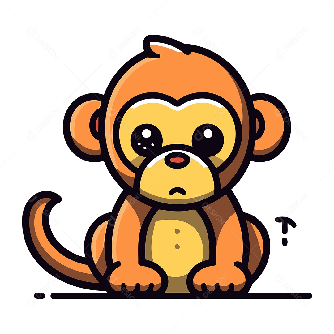 Macaco Desenho Animado Ilustração Vetor EPS