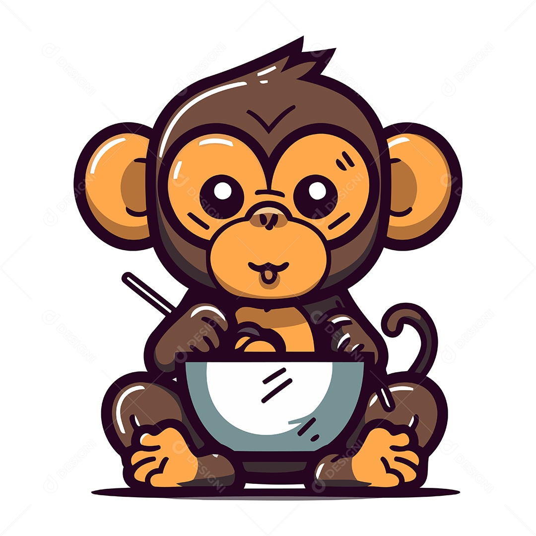 Macaco Desenho Animado Ilustração Vetor EPS