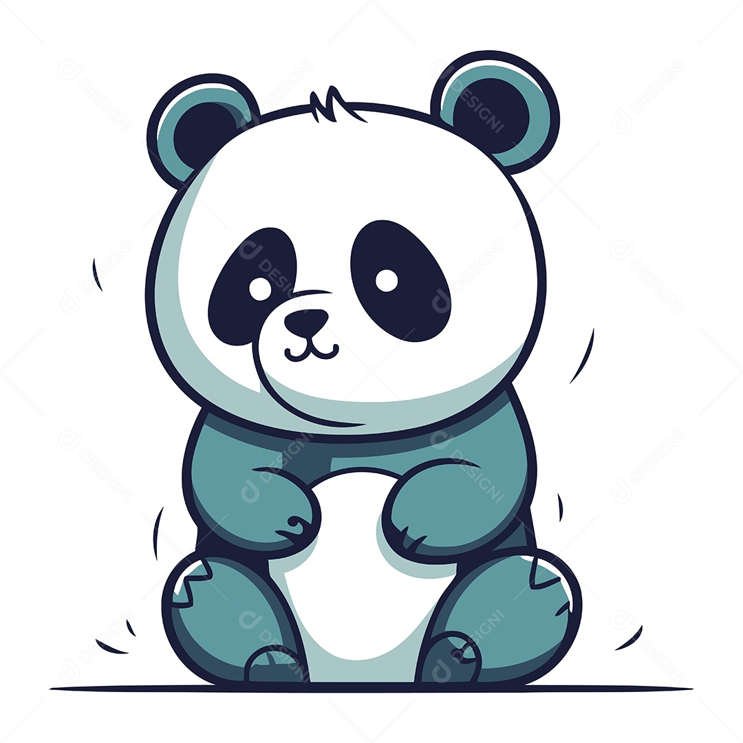 Urso Panda Desenho Animado Ilustração Vetor EPS