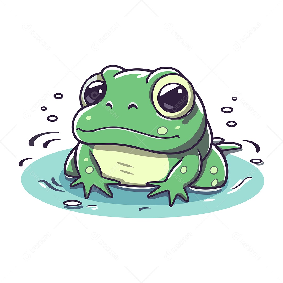 Sapo Desenho Animado Ilustração Vetor EPS