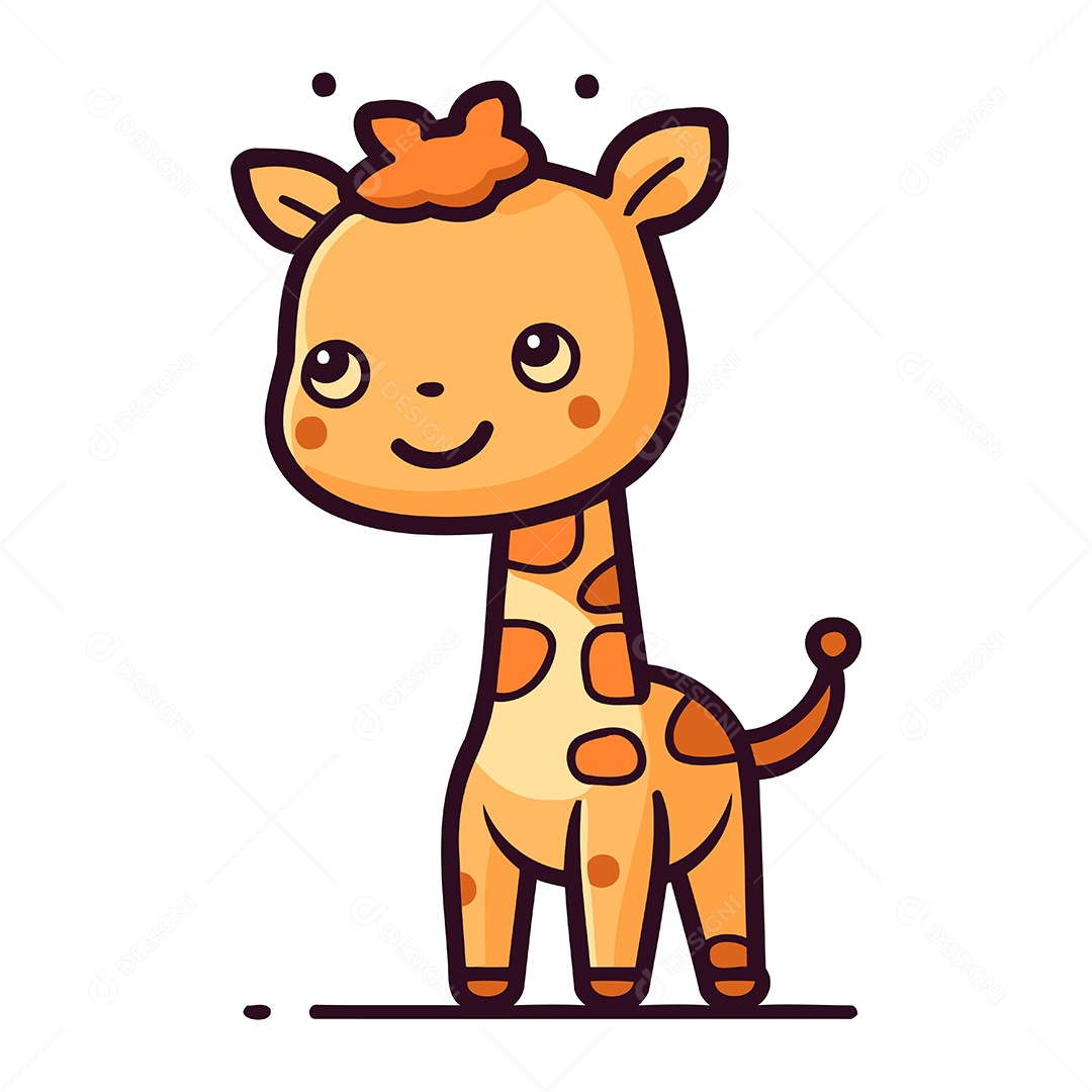 Girafa Desenho Animado Ilustração Vetor EPS