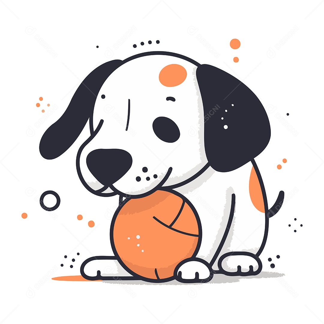 Cachorro Desenho Animado Ilustração Vetor EPS