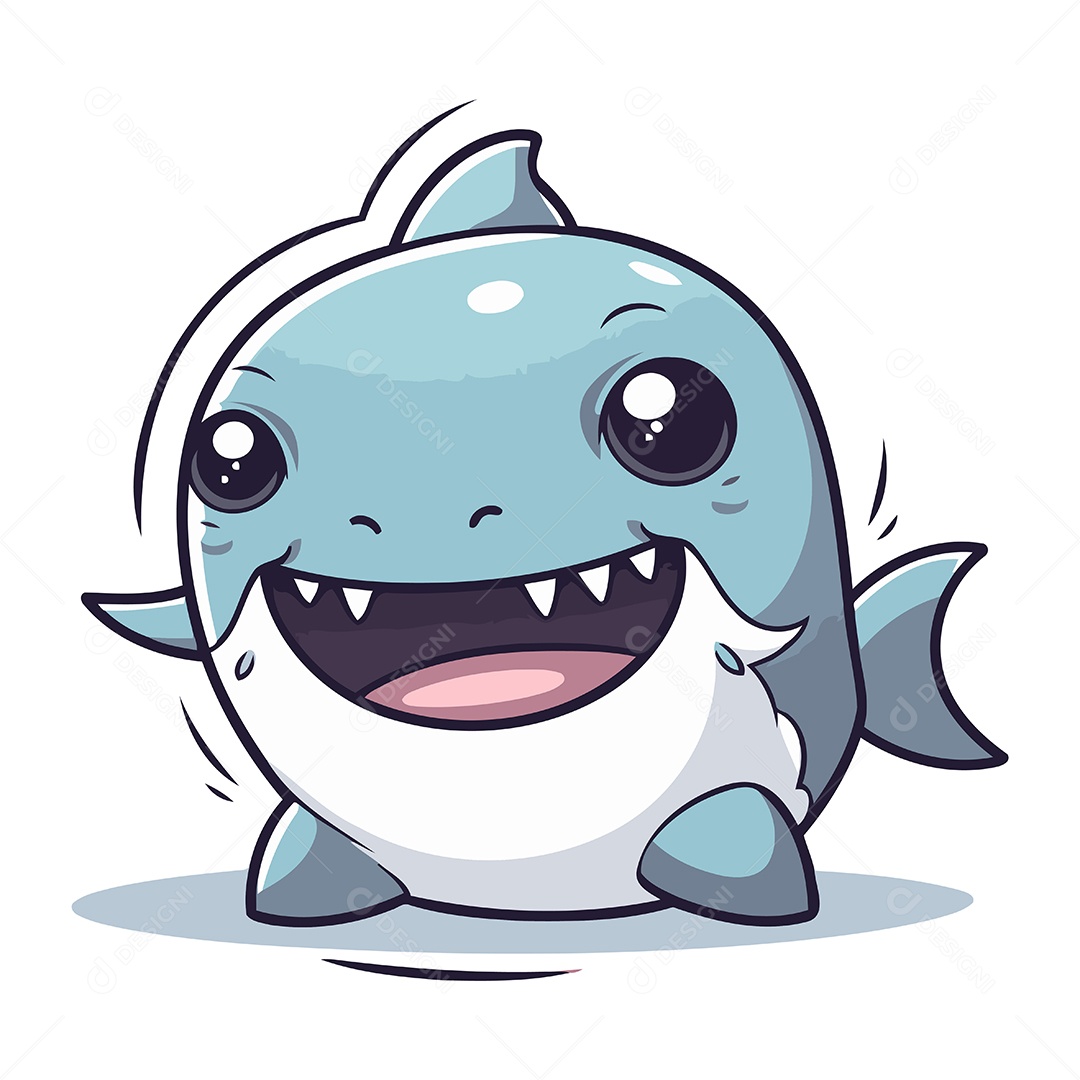 Tubarão Desenho Animado Ilustração Vetor EPS