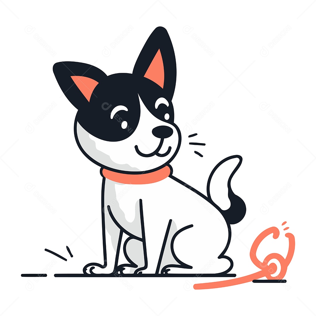 Cachorro Desenho Animado Ilustração Vetor EPS