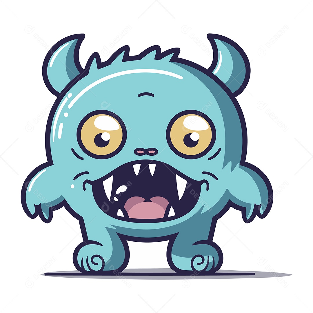 Monstro Desenho Animado Ilustração Vetor EPS