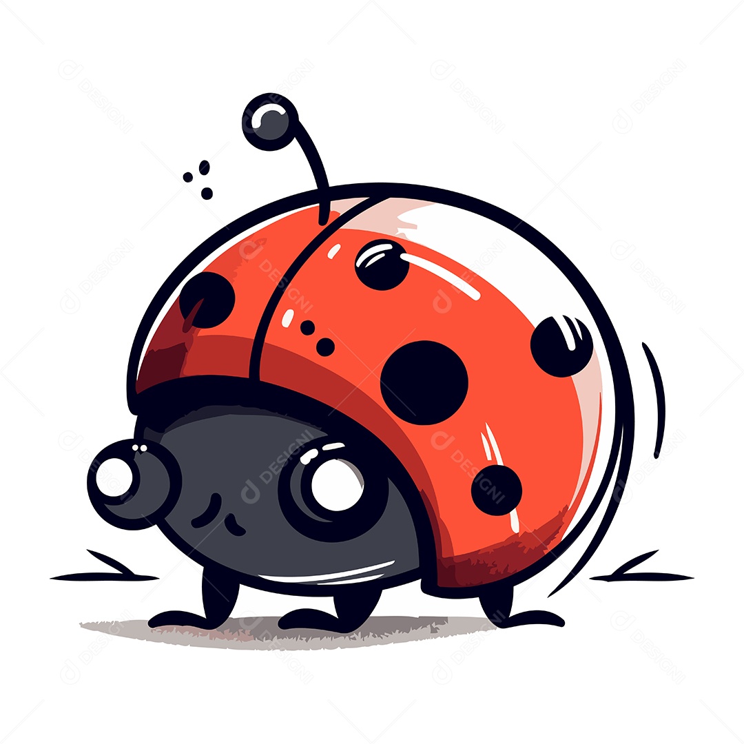 Joaninha Desenho Animado Ilustração Vetor EPS