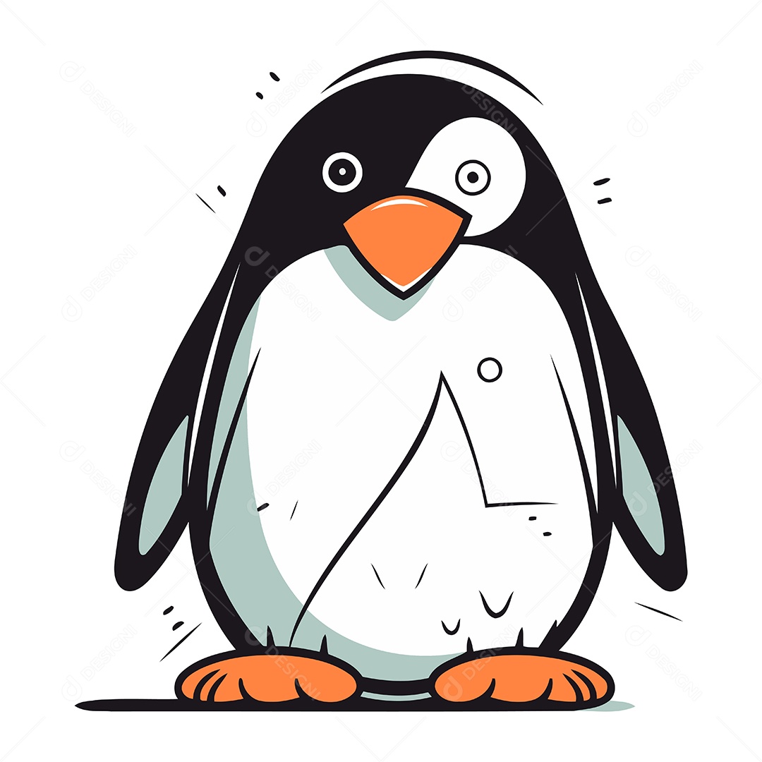 Pinguim Desenho Animado Ilustração Vetor EPS