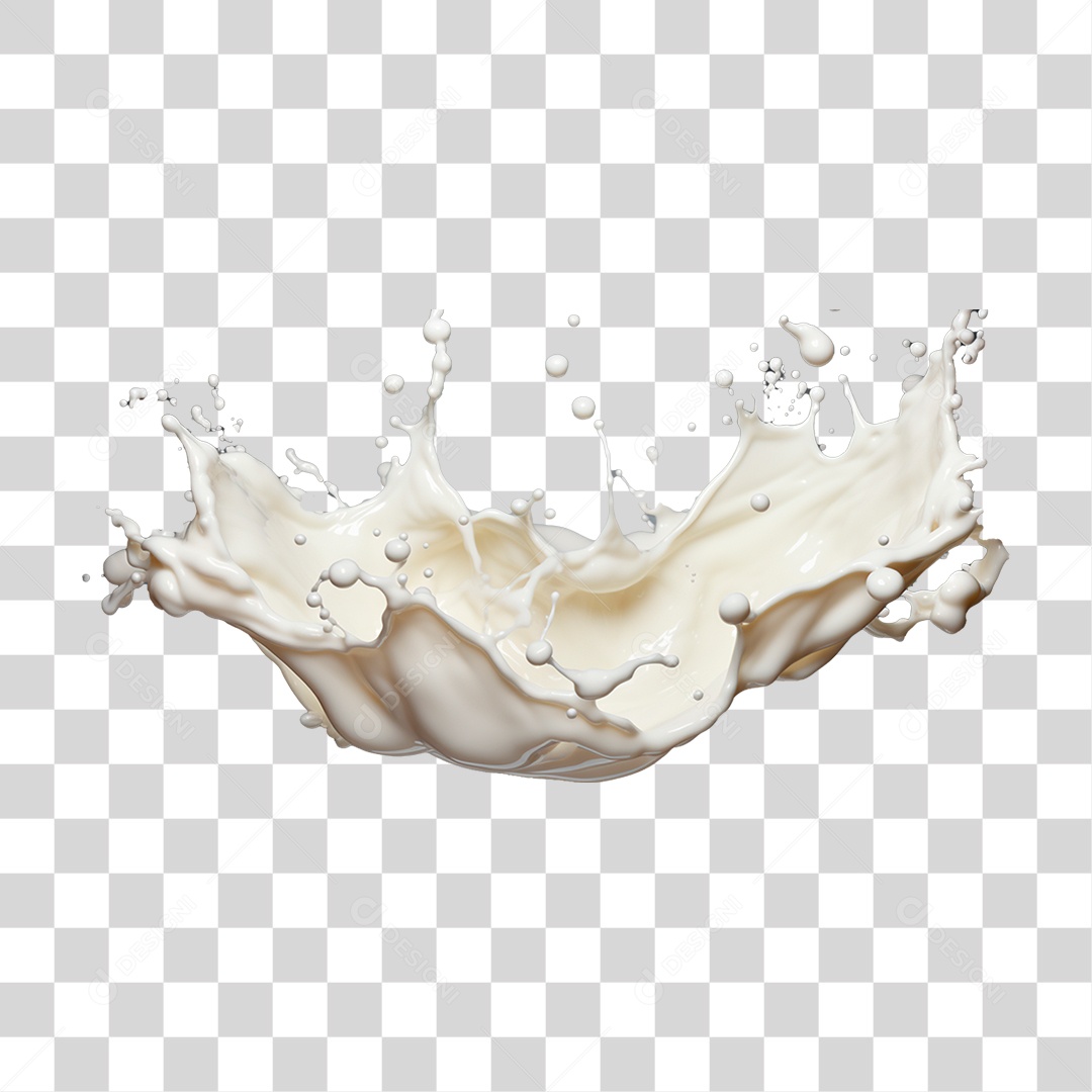 Splash de Leite Derramado PNG Transparente