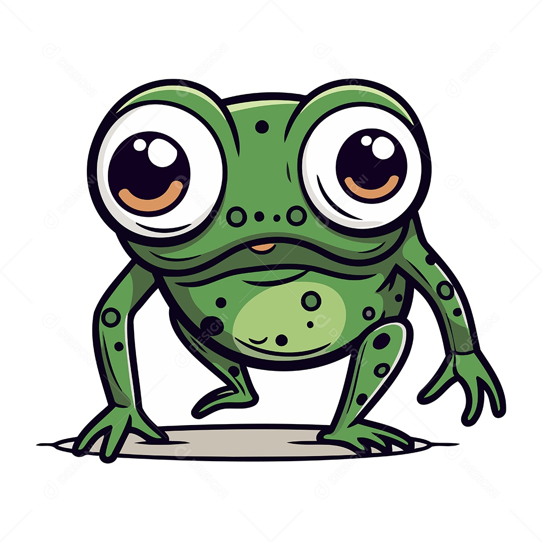 Sapo Desenho Animado Ilustração Vetor EPS