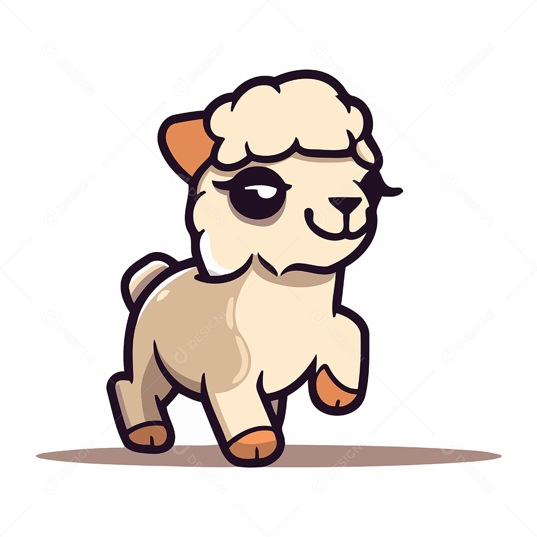 Lhama Desenho Animado Ilustração Vetor EPS