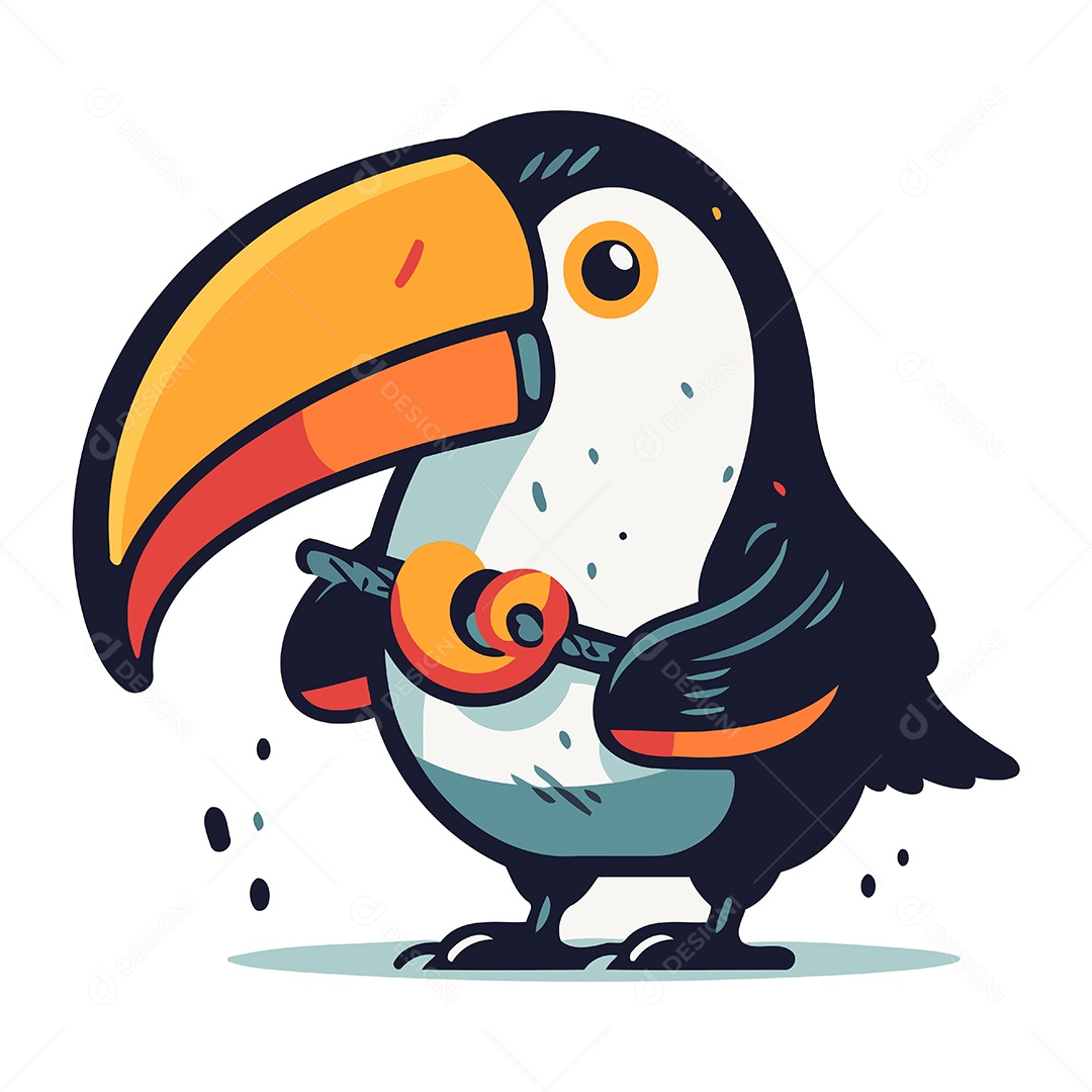 Tucano Desenho Animado Ilustração Vetor EPS