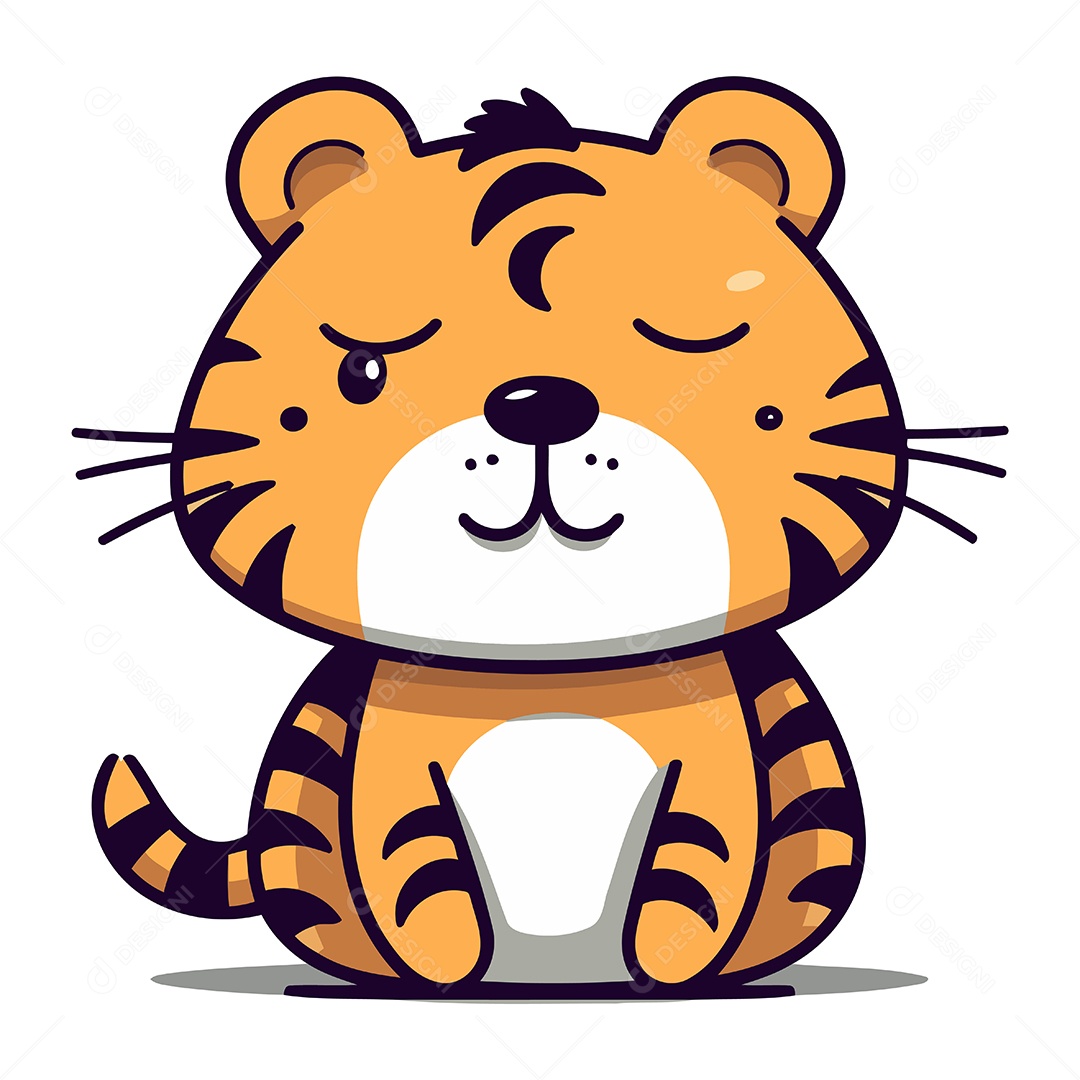Tigre Desenho Animado Ilustração Vetor EPS