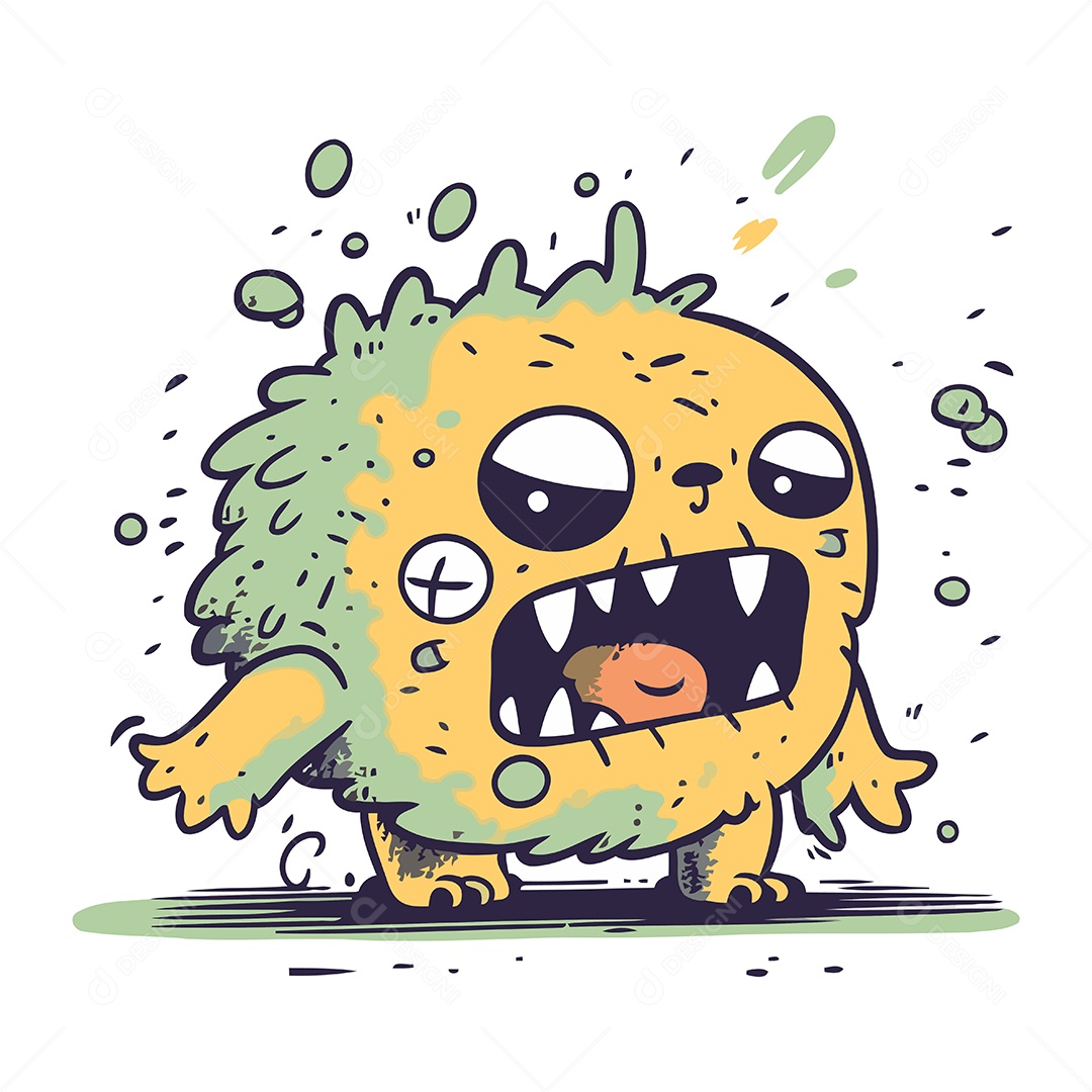 Monstro Desenho Animado Ilustração Vetor EPS