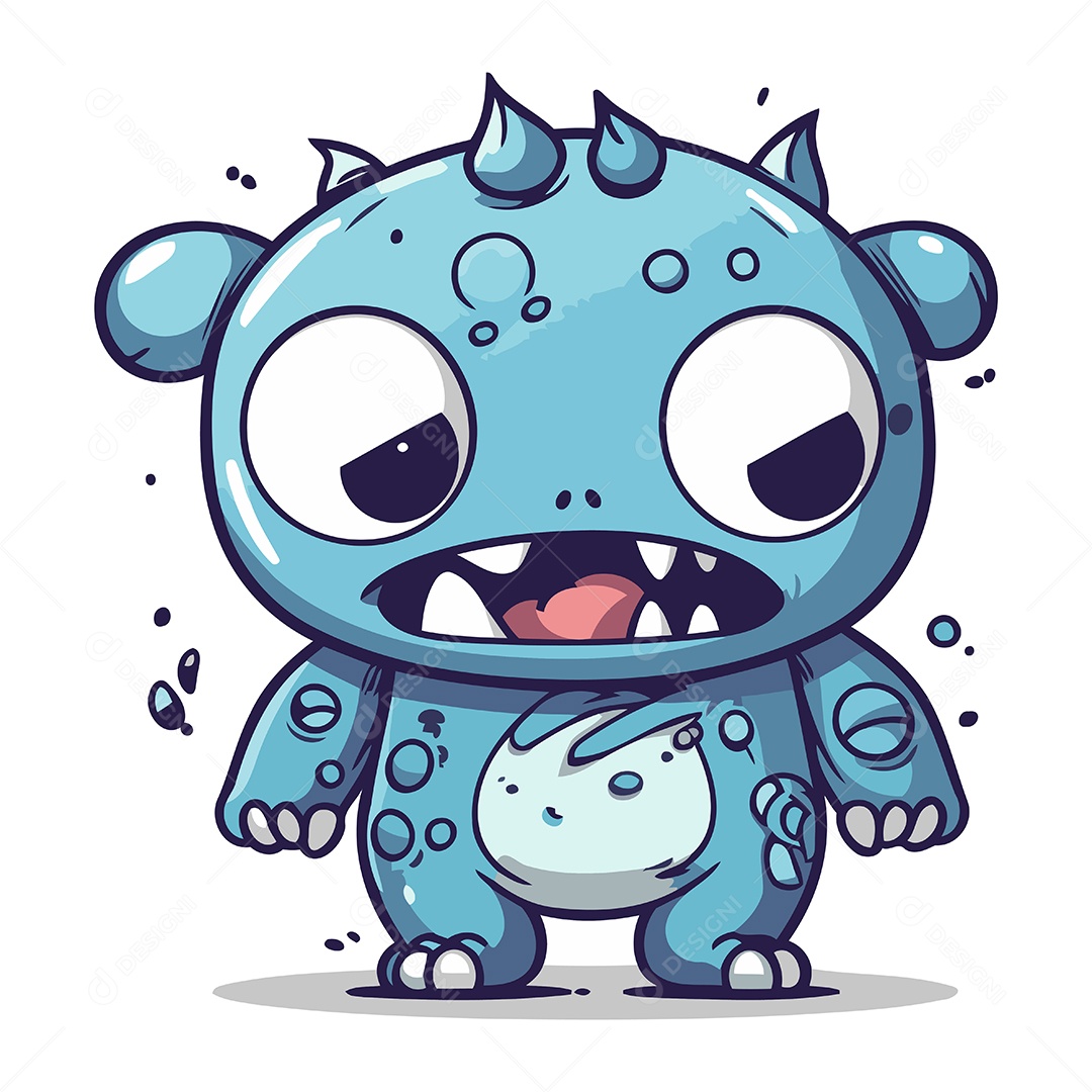 Monstro Desenho Animado Ilustração Vetor EPS